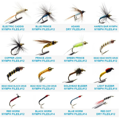 225 pcs Dry Flies e Nymph Flies Box Set