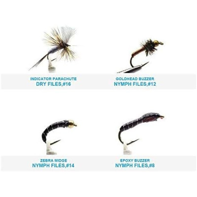 60 Adams and buzzers nymph flies