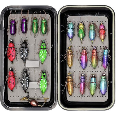 22 Boxed Set Dry Flies Beetles Caradibaes