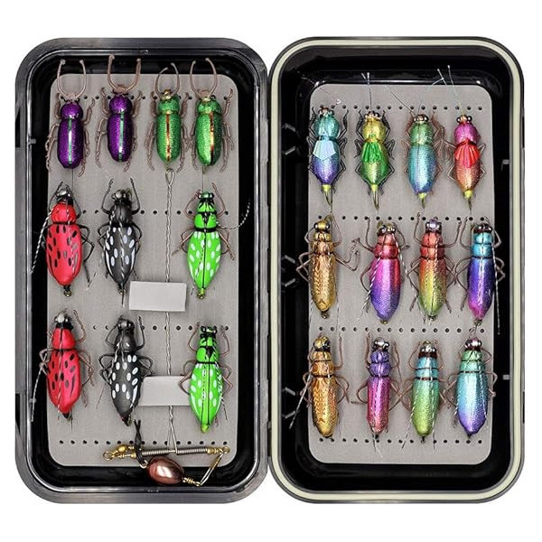 22 Boxed Set Dry Flies Beetles Caradibaes