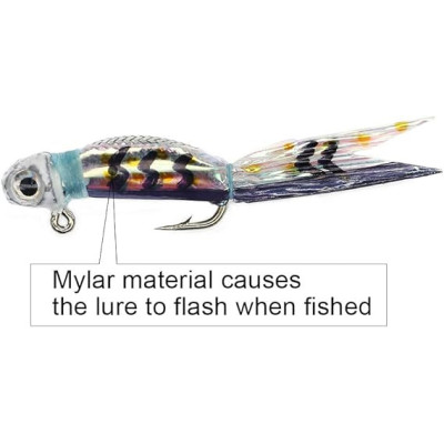 Argent minnow crappie Jig Le dos Multicolore