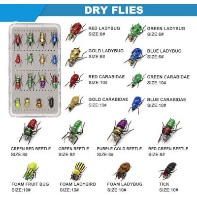 16 Beetle Kit Fly Lures