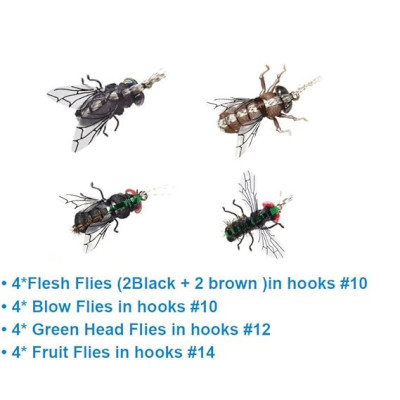 16 Mixed Flies Lures