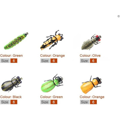 16 Fly Fishing Flies Larvae Set