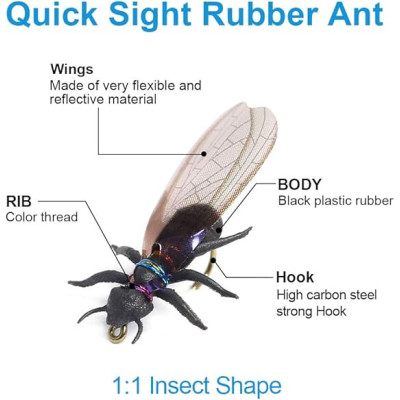 16 Wet Flies Ant Mosquito Larva