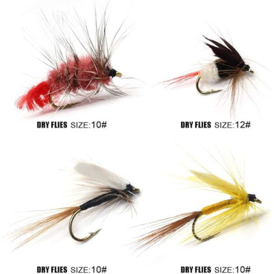 16 Mix Flies Wet Dry Flies Bait Assortito