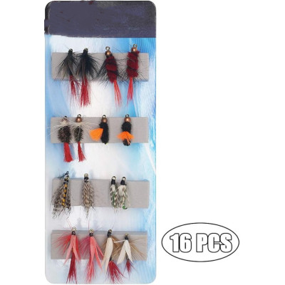 16 Flies Kit Dry Wet Flies