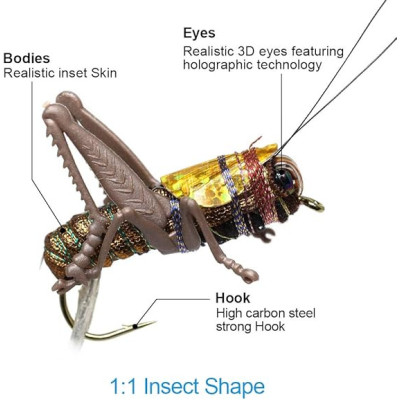 9 Grasshopper Realistische Fliege