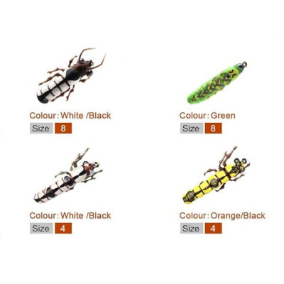 12 Fly Fishing Flies Larvae Set