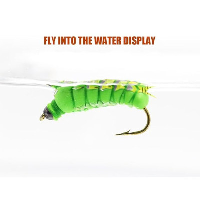 12 Fly Fishing Flies Larvae Set