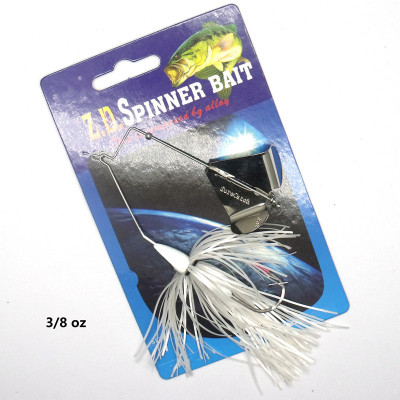 Cebo de lubina Spinner 3 / 8 onzas blanco