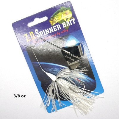 Spinner Bait Bass Fishing Lure 3/8 oz Weiß