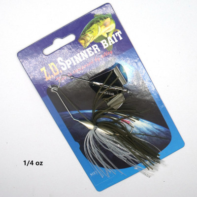 Spinner Bait Bass Fishing Lure 1/4 oz Schwarz