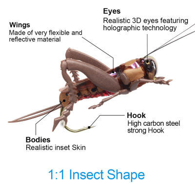 Cricket talpa realistico a mosca secca