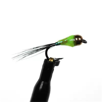 6 Multi color Copper bead head nymph wet fly