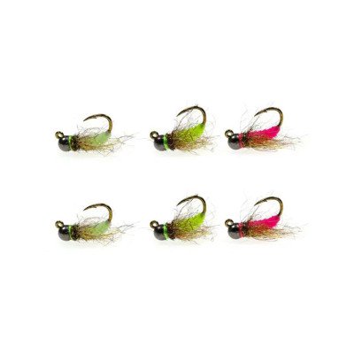 6 pcs Euro Nymph Wet Fly Tungsten Bead Head Fly Bait