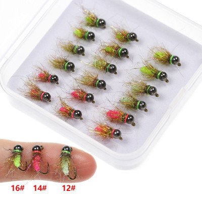 6 pcs Euro Nymph Wet Fly Tungsten Bead Head Fly Bait