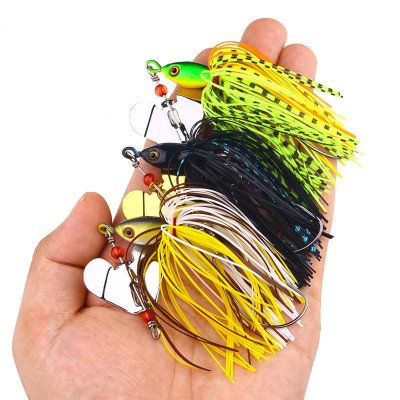 6 Spinner Bait Bass Fishing Lure Multi Color