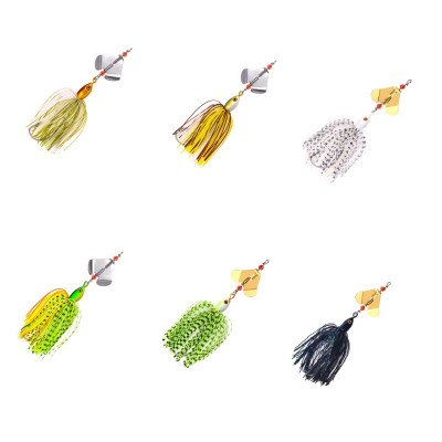 6 Spinner Bait Bass Fishing Lure Multi Color