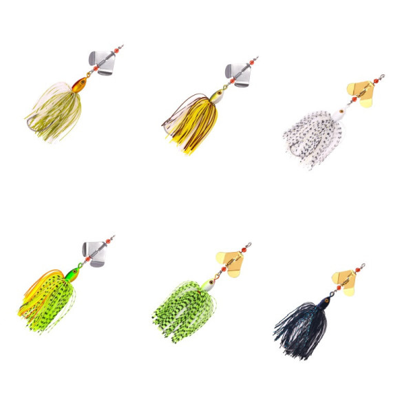 6 Spinner Bait Bass Fishing Lure Multi Color