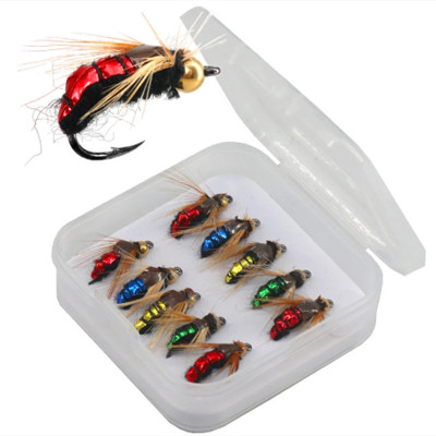 10 Fly pesca inseto gancho isca falsa box set