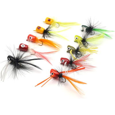 3 Couleur Popper taille 8 fishhook blanc