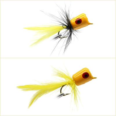 3 Colorful popper fly esca Numero 8 gancio bianco