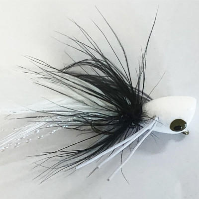 3 Colorful popper fly bait Number 8 hook white