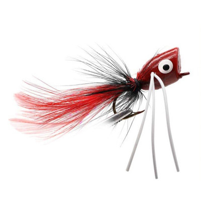 3 Colorful popper fly bait Number 8 hook Red