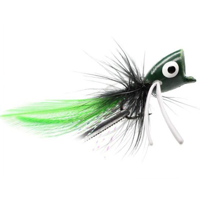 3 Color Popper 8 gancho de cebo Cola verde