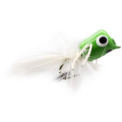 3 Color Popper 8 gancho de cebo Cabeza verde y cola blanca