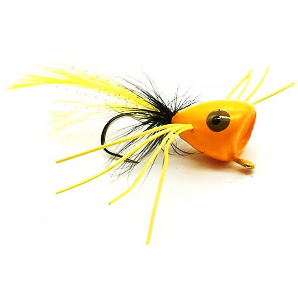 4 Biomimetic feather Popper fly Number 6 hook yellow