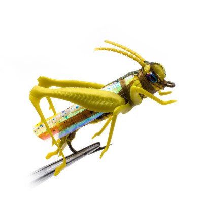 Crochet de pêche à la mouche Grasshopper réaliste jaune