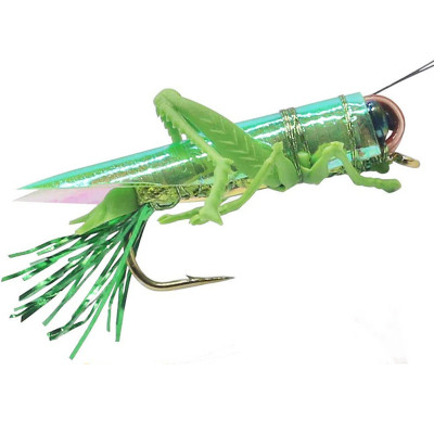 Gancho de mosca realista Grasshopper Verde