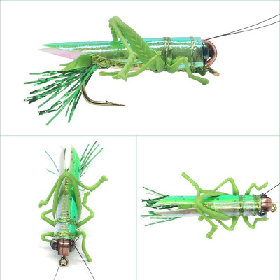 Gancho de mosca realista Grasshopper Verde