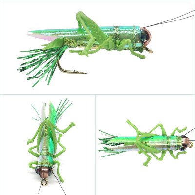 Realistico Fly Hook Grasshopper Verde