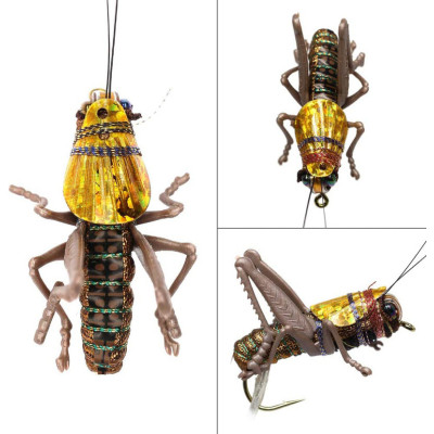 Realistico Pesca a mosca Lure Grasshopper Brown