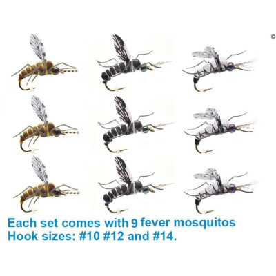 9 mosquitos vuelan Cebo de pesca gancho 14