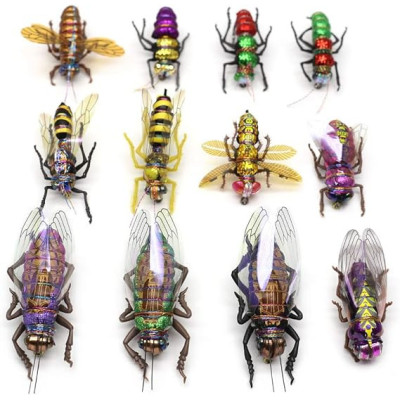 12 Mix Cicada Bee Hornet Beetle Kit Fly Lures