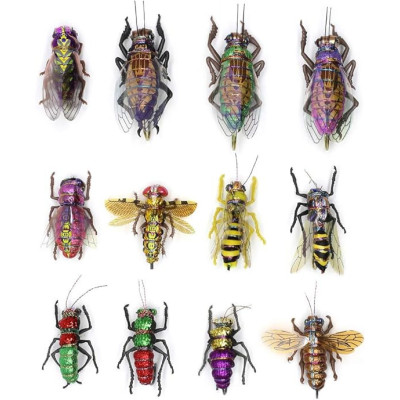 12 Mix Cicada Bee Hornet Beetle Kit Fly Lures