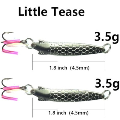 2 Little Tease 1,8 pollici esche da pesca con ganci VMC