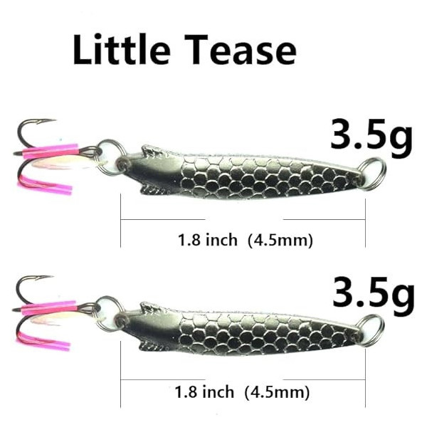 2 Little Tease 1,8 pollici esche da pesca con ganci VMC