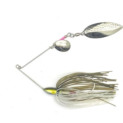 Spinner bite lure 4 pièces (1 / 4 oz, 3 / 8 Oz, 1 / 2 oz, 3 / 8 Oz) avec 10 jupes en caoutchouc