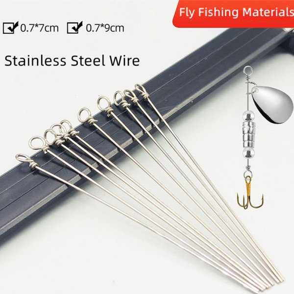 Spinner Lure Rotating glitter stainless steel wire 50 pcs