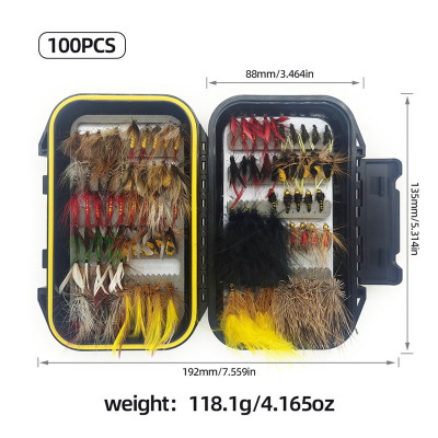 Boxed Set Moscas Baits-100pcs