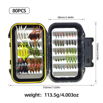 Boxed Set Flies Baits-80pcs