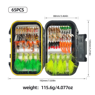 Boxed Set Flies Baits-65pcs