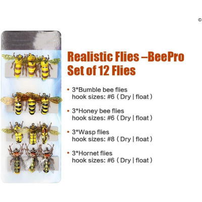 Realistic Fly Fishing Flies Set 12 pcs