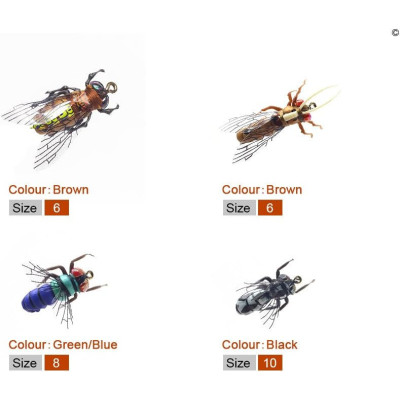 Fly Fishing Realistic Flies Bee Set 12 pcs