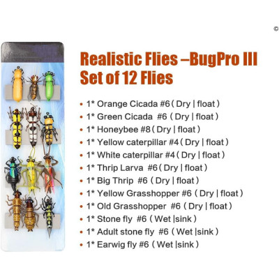 12 Mix Flies Set